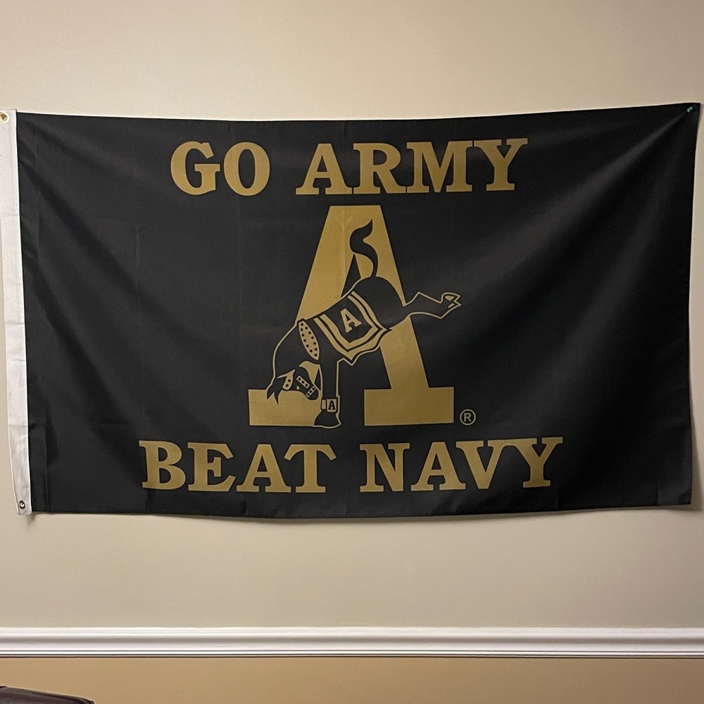 Army vs Navy Wall Flag • Black Gold Game Day Decor • Military Fan Banner